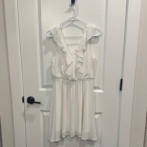 LeShop White Ruffle Dress